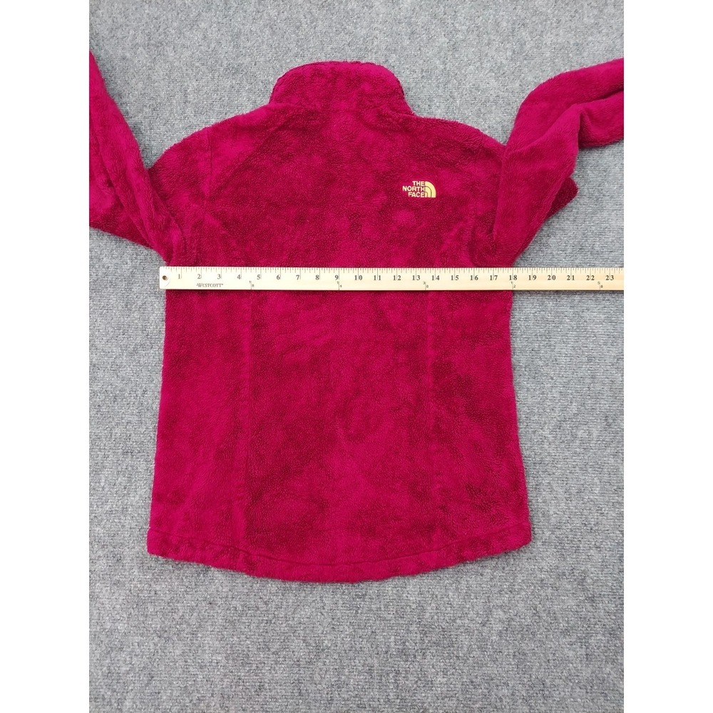 North Face Fleece Jacket Womens Small Pink Gold Logo High Pile Full Zip Outdoor - Picture 11 of 13